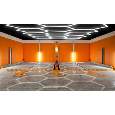Modułowy system oświetleniowy, garażowo warsztatowy, HEXAGON LED 297 x 412 cm, 6000K